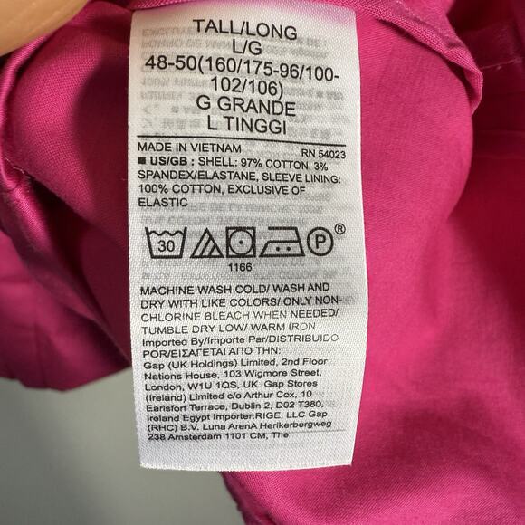 Banana Republic BR x HARBISON FUCHSIA Balloon Sleeve Open Back Top Large Tall - Picture 9 of 9